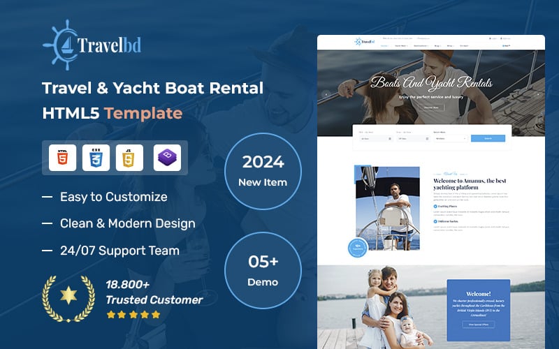 Travelbd - Boat and Travel Tour HTML5 Template Website Template