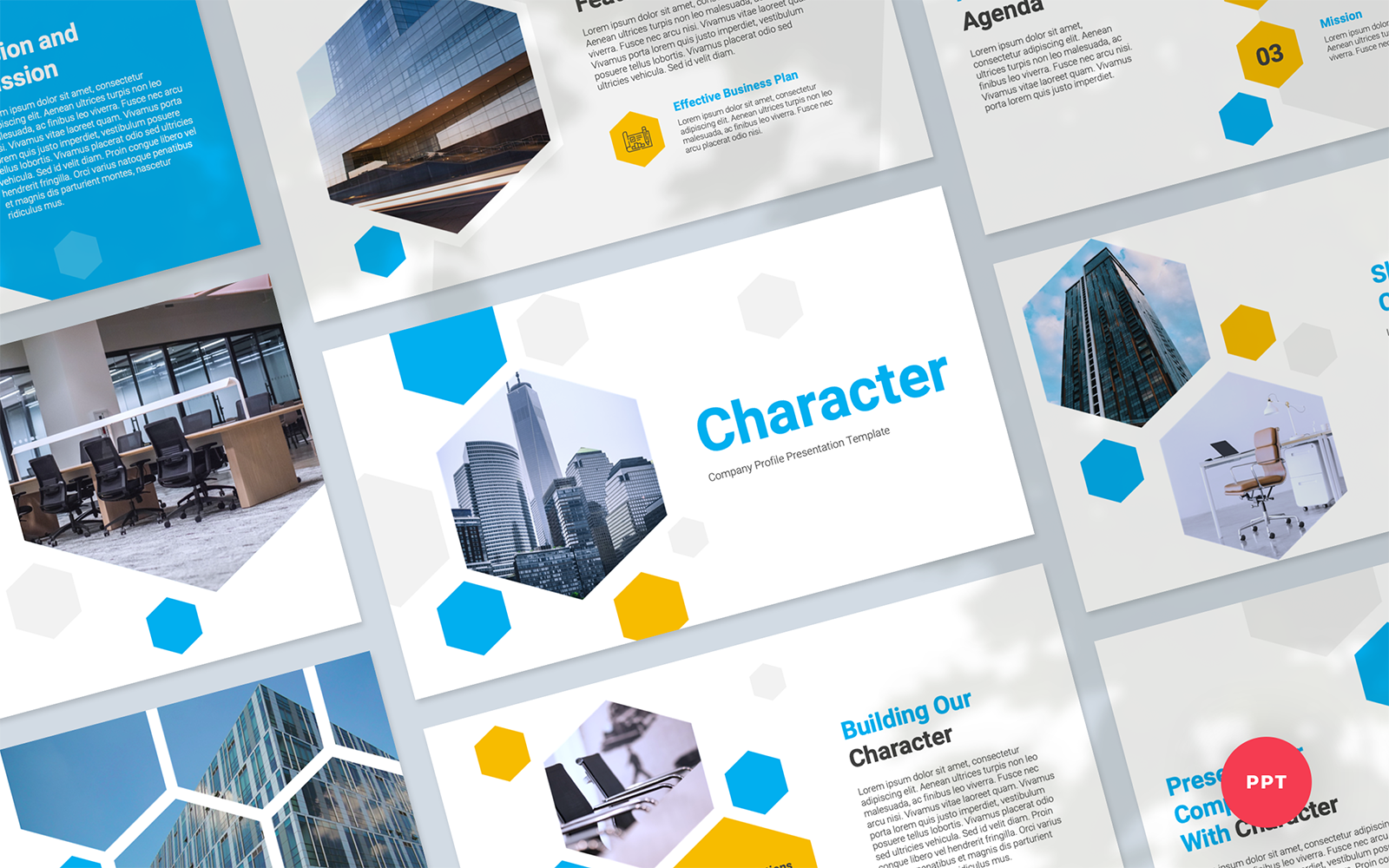 Character - Company Profile Presentation PowerPoint Template