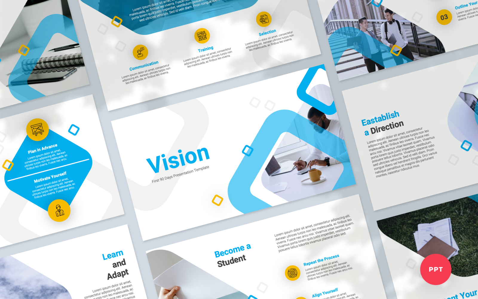Vision - First 90 Days at Work Presentation PowerPoint Template