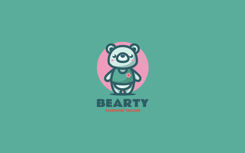 Bear Mascot Cartoon Logo Template 1