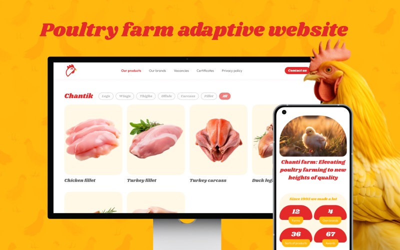 Chanti farm – Poultry Farm Website UI Element