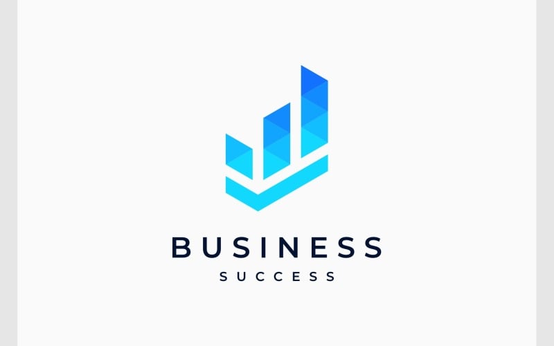 Chart Up Business Checkmark Logo Logo Template
