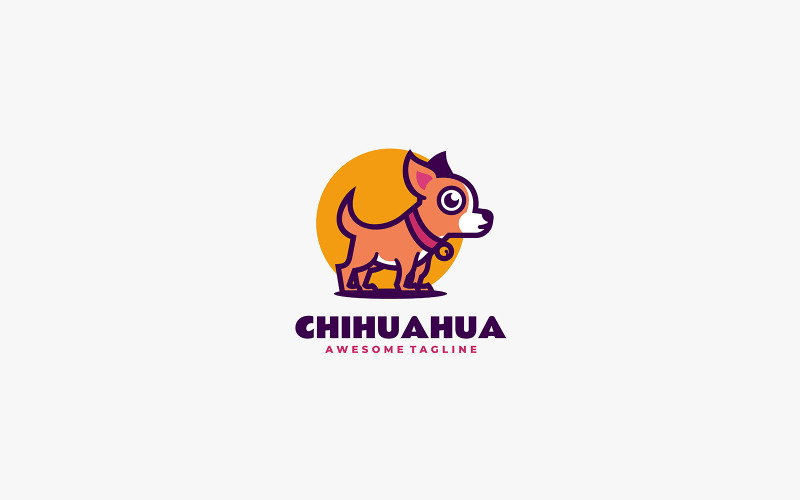 Chihuahua Simple Mascot Logo 1 Logo Template