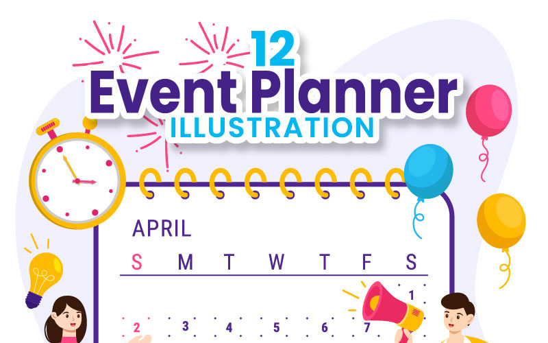 12 Event Planner Illustration