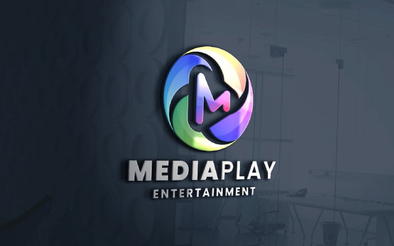 Media Play Letter M Logo Temp Logo Template