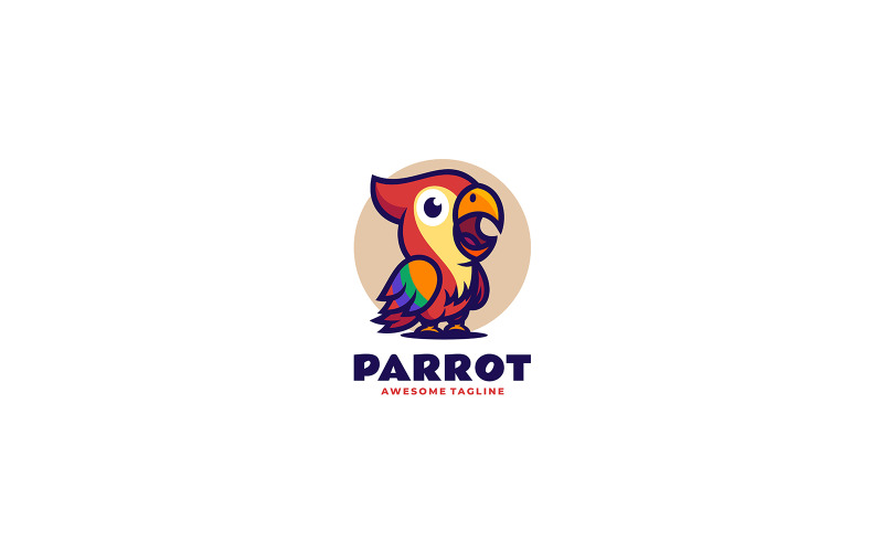 Parrot Simple Mascot Logo 3 Logo Template