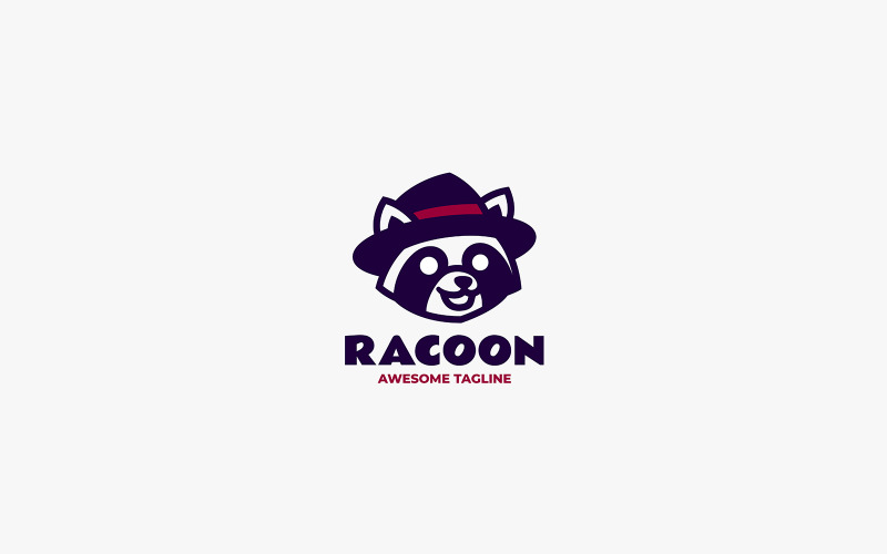 Raccoon Flat Modern Logo Style Logo Template