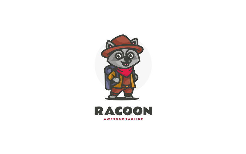Raccoon Mascot Cartoon Logo 4 Logo Template