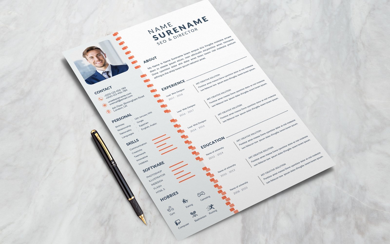 Template #381414 Resume Resume Webdesign Template - Logo template Preview