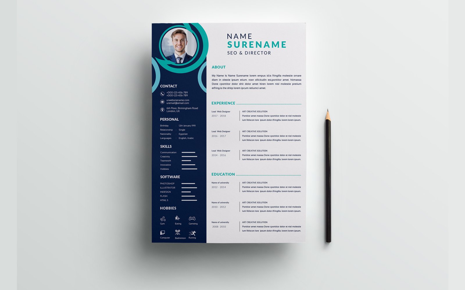 Template #381415 Resume Cover Webdesign Template - Logo template Preview