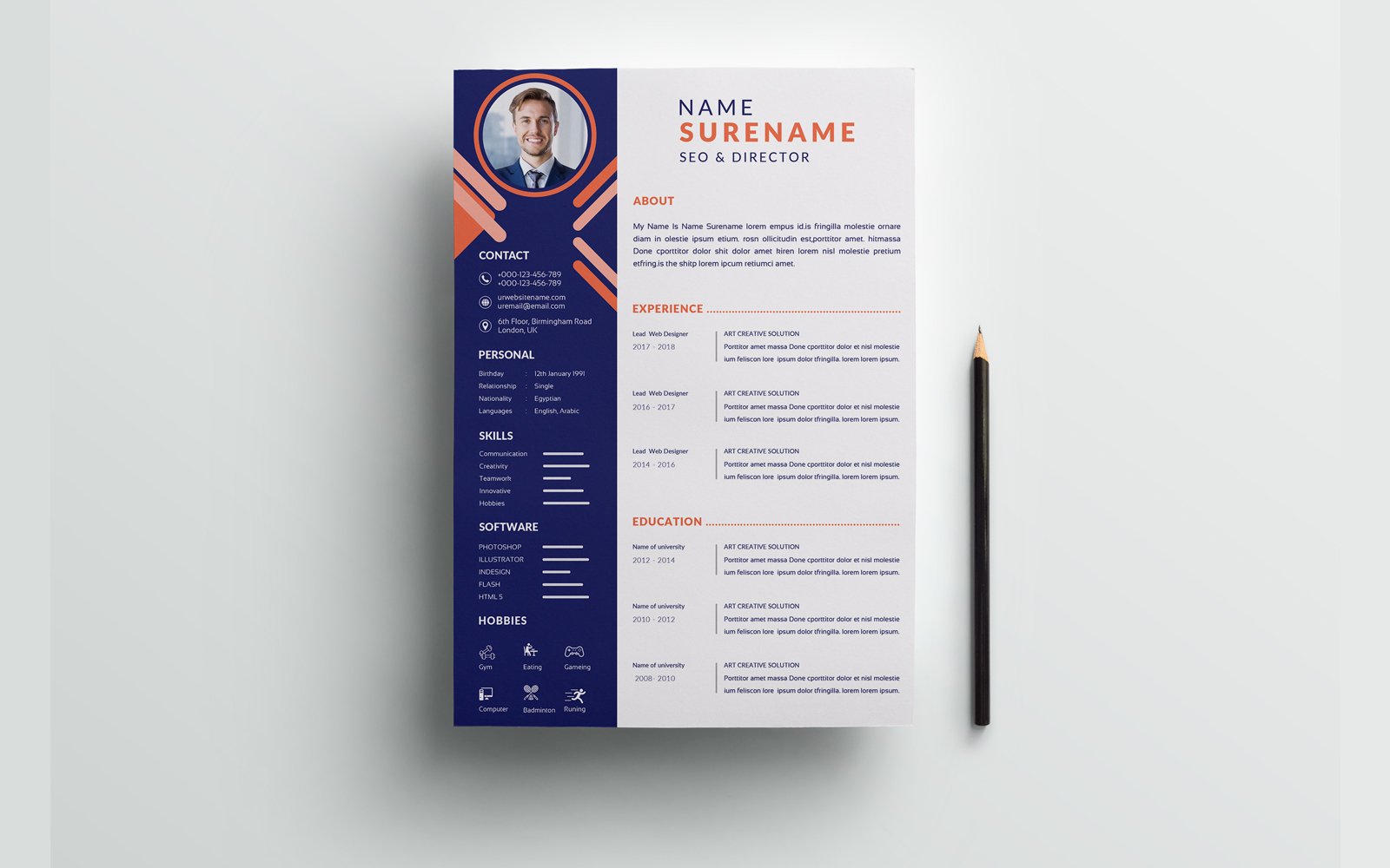 Template #381419 Resume Resume Webdesign Template - Logo template Preview