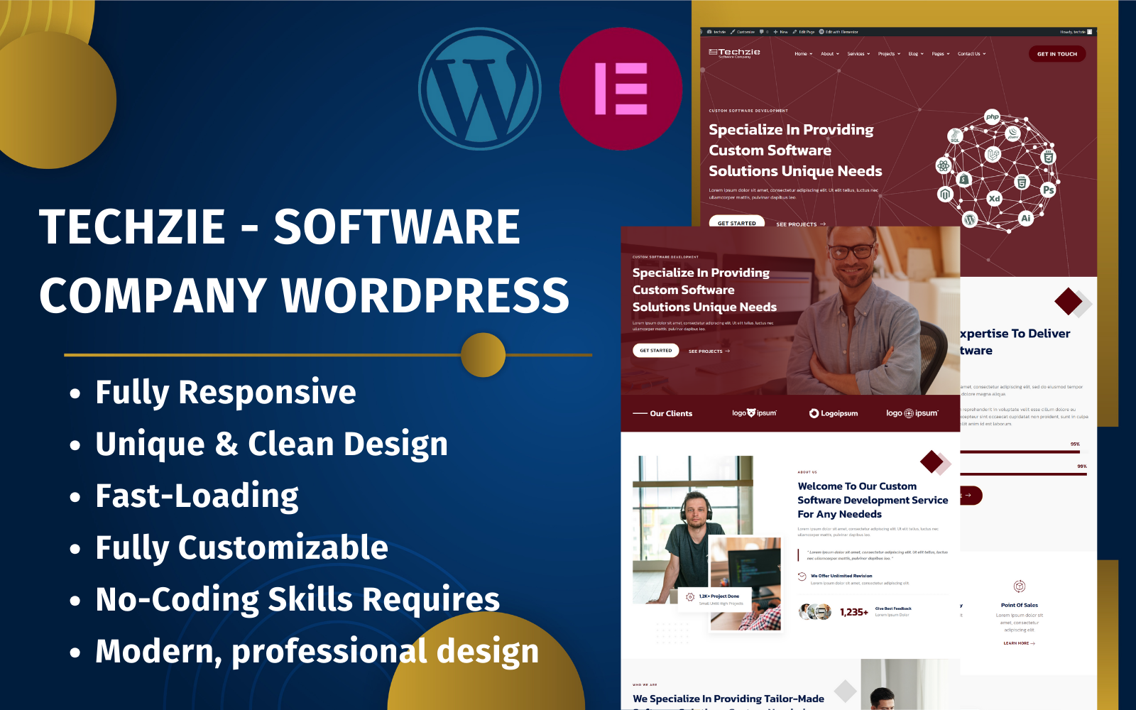 Techzie  - Software Company WordPress Theme