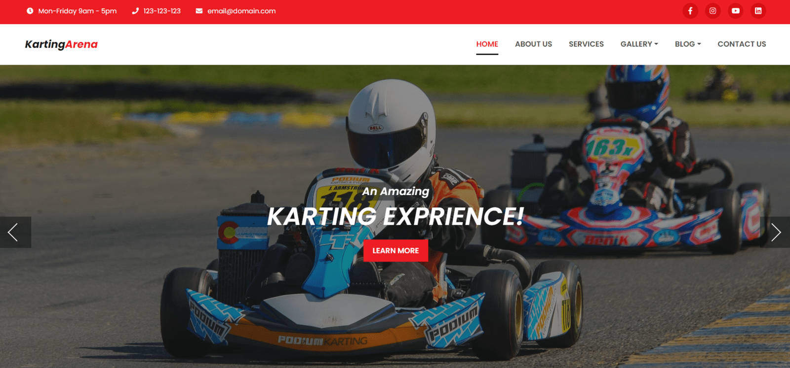 Karting Arena - Karting HTML Template