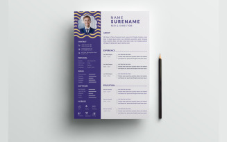 Blue resume curriculum template design