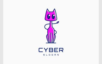 Cyberpunk Cat Mascot Logo