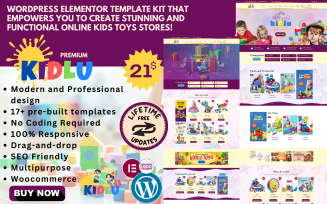 Kidlu - WooCommerce Elementor Template Kit for toy, clothing, and fashion stores