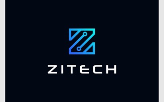 Letter Z Connection Technology Logo