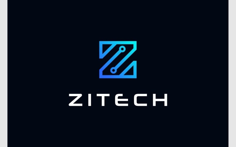 Letter Z Connection Technology Logo Logo Template