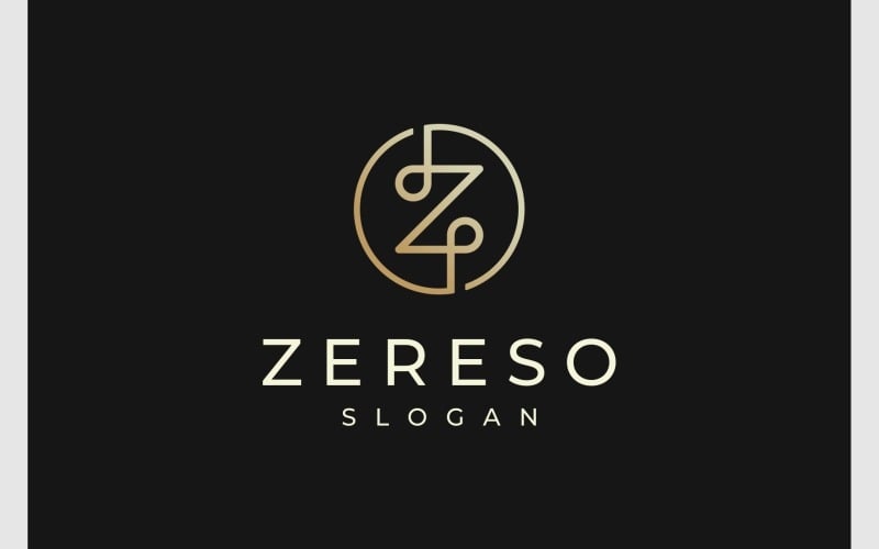 Letter Z Gold Minimalist Luxury Logo Logo Template
