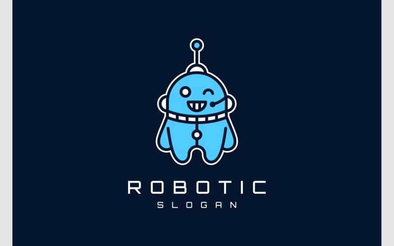 Mascot Cute Robot Robotic Logo Logo Template