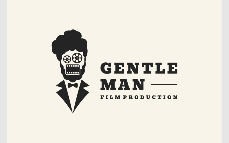 Mister Film Movie Gentleman Logo Logo Template