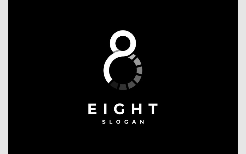 Number 8 Eight Infinity Progress Simple Logo Logo Template