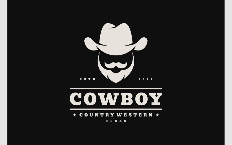 Vintage Retro Cowboy Texas Western Logo Logo Template