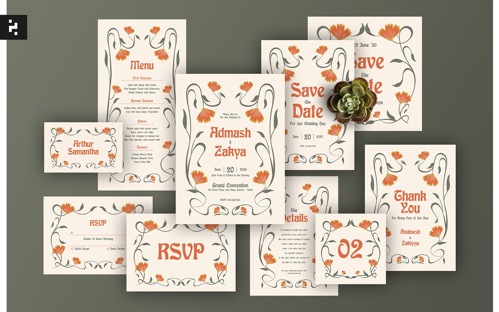 Kit Graphique #381511 Wedding Suite Divers Modles Web - Logo template Preview