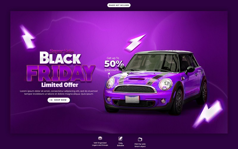 Black Friday Super Sale Social Media Web Banner Template