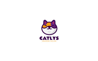 Cat Mascot Cartoon Logo Template 1