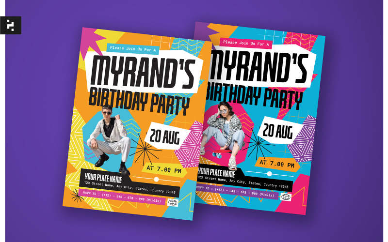 Creative Colorful Birthday Invitation Corporate Identity