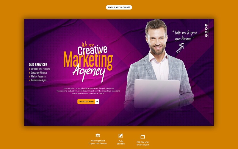 Creative Marketing Agency Web Banner Template Social Media