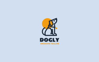 Dog Line Art Logo Template 1