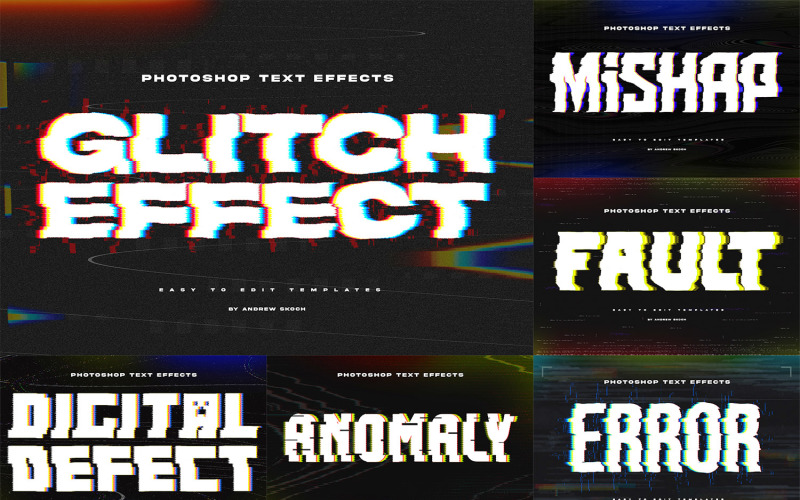 Glitch Text or Logo Effects Illustration