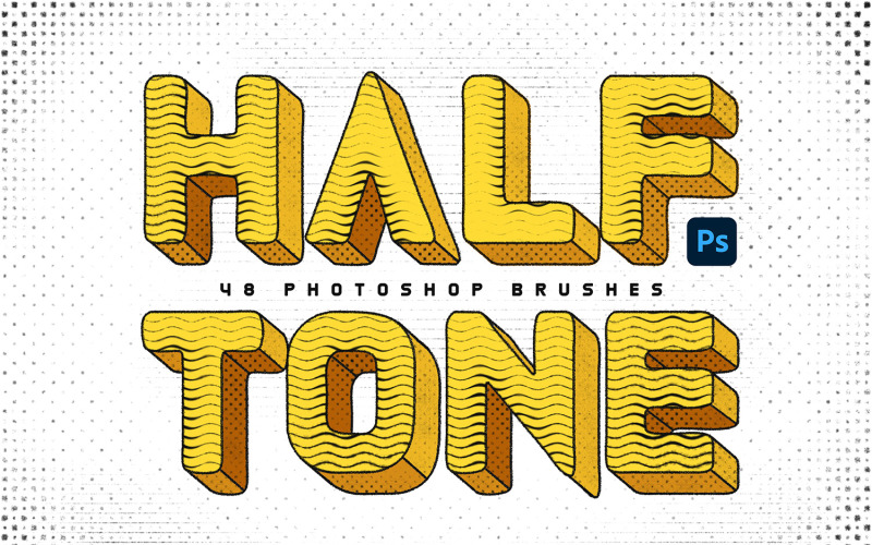 Halftone Photoshop Brushes Illustration