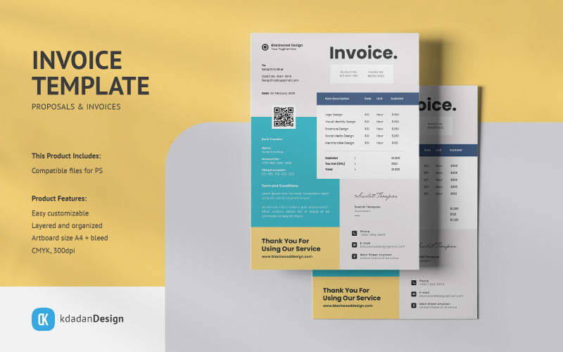 Invoice PSD Design Template Vol 06 Corporate Identity