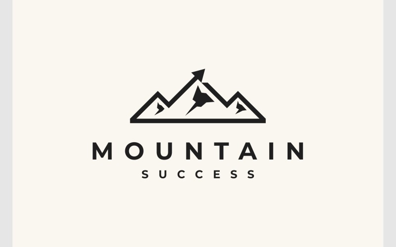 Mountain Hill Arrow Up Success Logo Logo Template