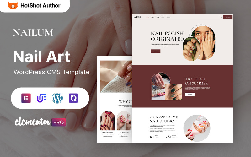 Nailum - Nail Art Salon WordPress Elementor Theme WordPress Theme
