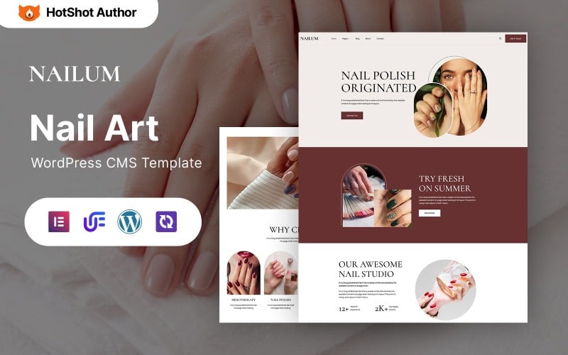 Nailum - Nail Art Salon WordPress Elementor Theme WordPress Theme