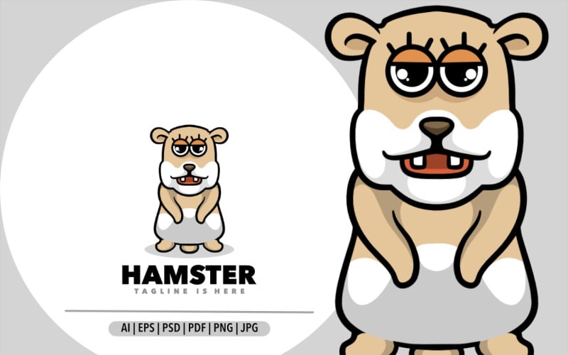 Cute hamster mascot cartoon design illustration Illustration
