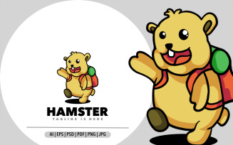 Cute hamster mascot cartoon illustration design