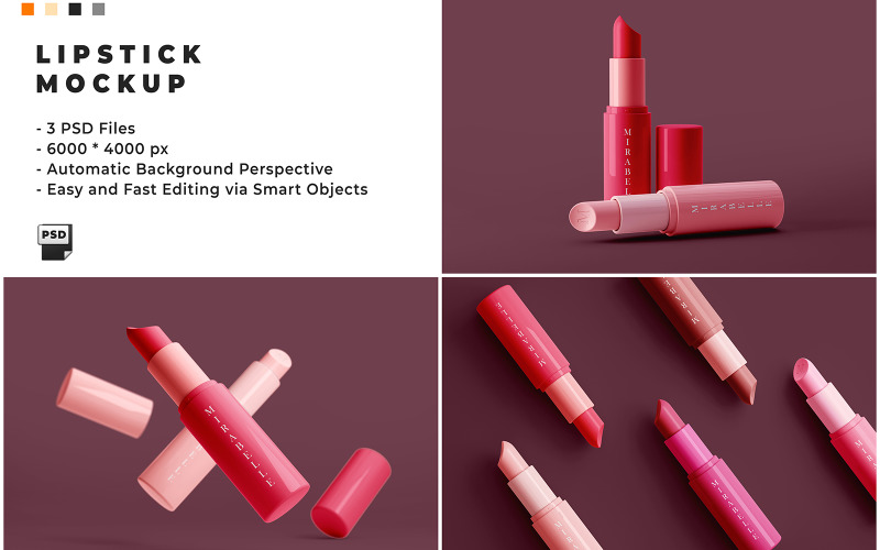 Lipstick Mockup Template Design Product Mockup