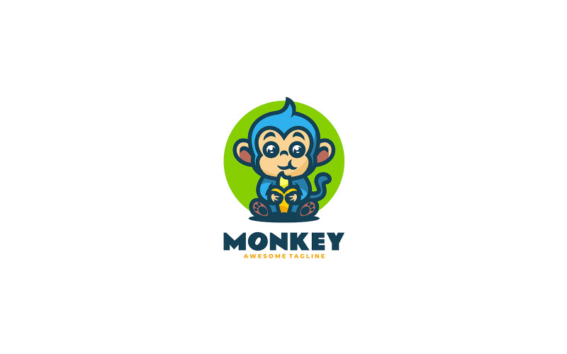 Monkey Mascot Cartoon Logo 5 Logo Template