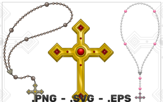 Rosary Vector Design Used For Christian Prayer