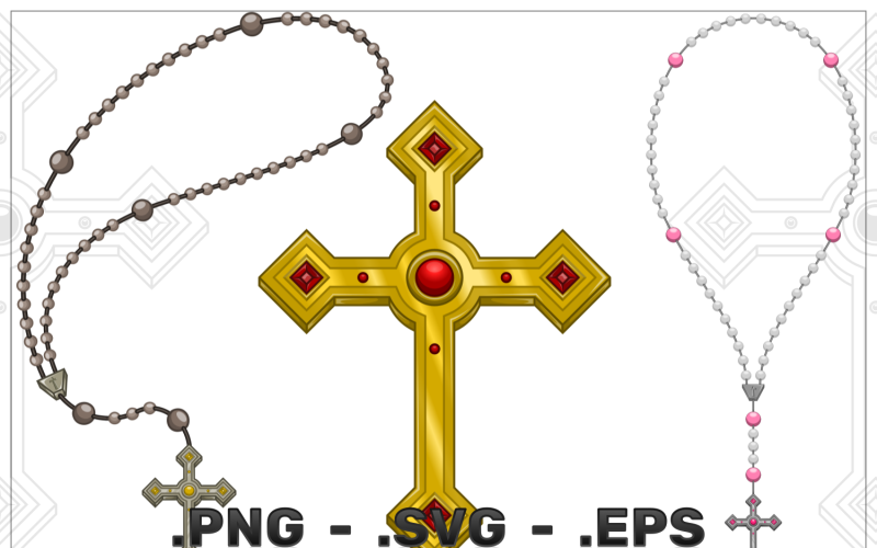 Rosary Vector Design Used For Christian Prayer Vector Graphic