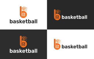 B letter Basketball logo template