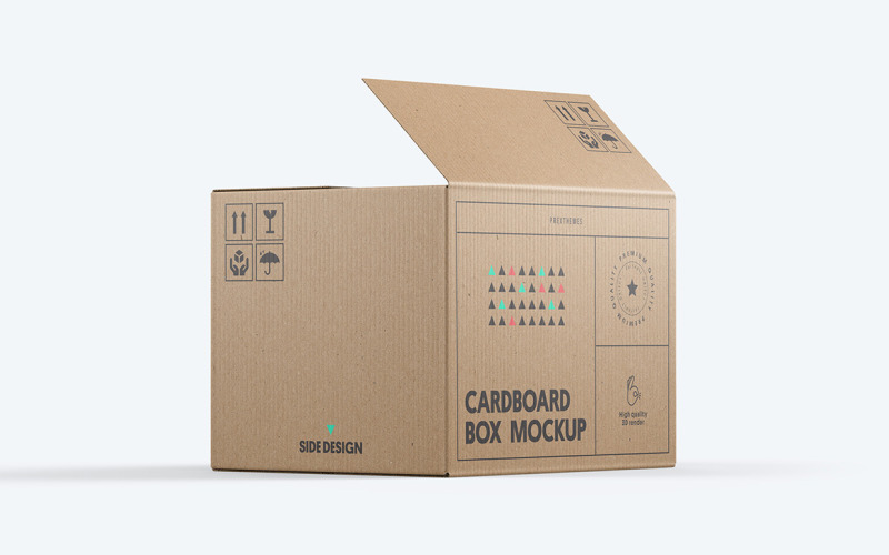 Cardboard Box PSD Mockup Vol 12 Product Mockup