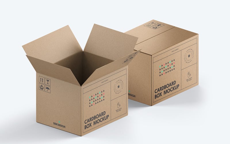 Cardboard Box PSD Mockup Vol 15 Product Mockup