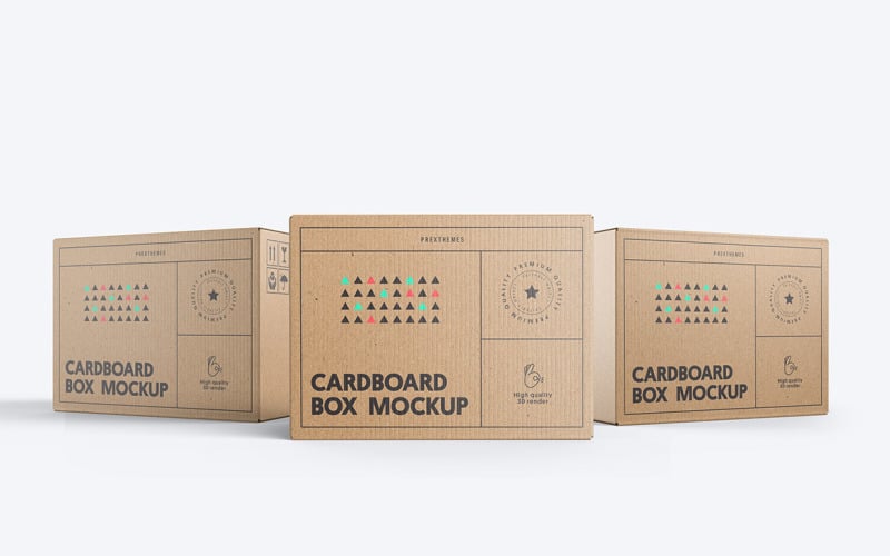 Cardboard Box PSD Mockup Vol 17 Product Mockup