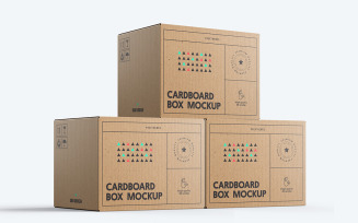 Cardboard Box PSD Mockup Vol 19